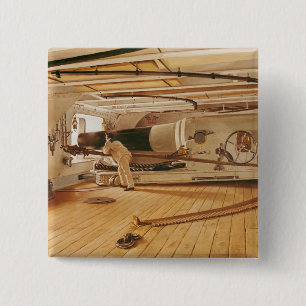 Chapa Cuadrada Veintisiete cañones de la libra en un acorazado