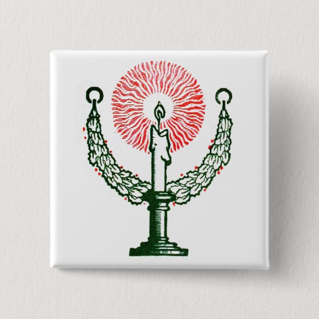 Chapa Cuadrada Vela tradicional de Navidades (Anverso)