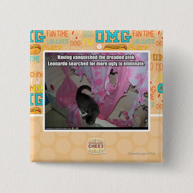 Chapa Cuadrada Venció el rosa temido (Anverso)