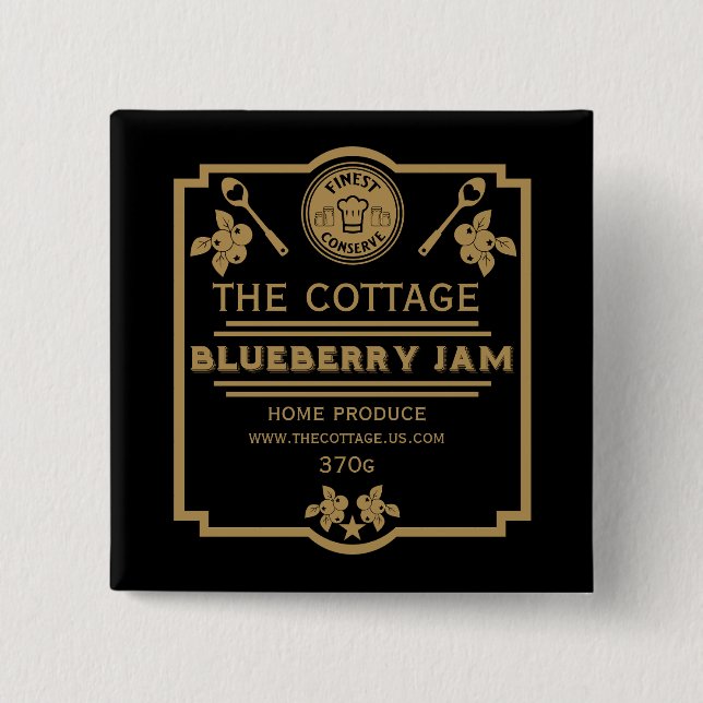Chapa Cuadrada Vendedor de mermelada de Blueberry (Anverso)