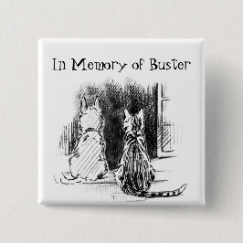 Chapa Cuadrada Ventana Mirando al Perro y al Gato, Simpatía Masco