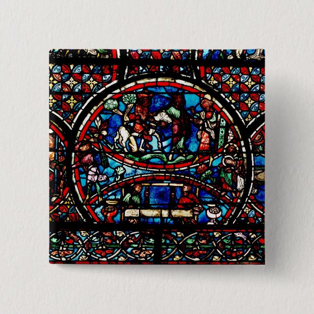Chapa Cuadrada Ventana que representa al buen samaritano (Anverso)