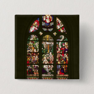 Chapa Cuadrada Ventana que representa el bautismo de Cristo, 1490