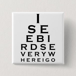 Chapa Cuadrada Veo pájaros Eyechart