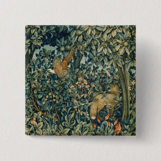Chapa Cuadrada VERDAD, ANIMALES FORESTALES Pheasant, Fox, Green F