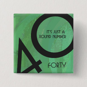 Chapa Cuadrada Verde 40 Década Cumpleaños