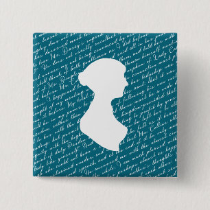 Chapa Cuadrada Verde azulada Jane Austen Pride Prejudice Netherfi