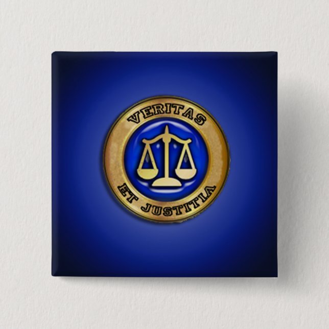 CHAPA CUADRADA VERITAS EN AZUL (Anverso)