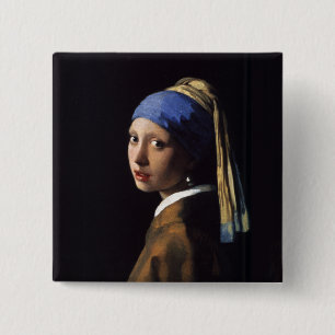 Chapa Cuadrada Vermeer Chica Pearl Earring Masterpiece Pintura