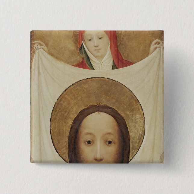 Chapa Cuadrada Veronica con el Sudarium, c.1420 del santo (Anverso)