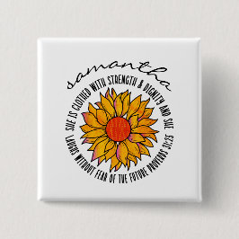 Chapa Cuadrada Versículo bíblico de girasol lindo