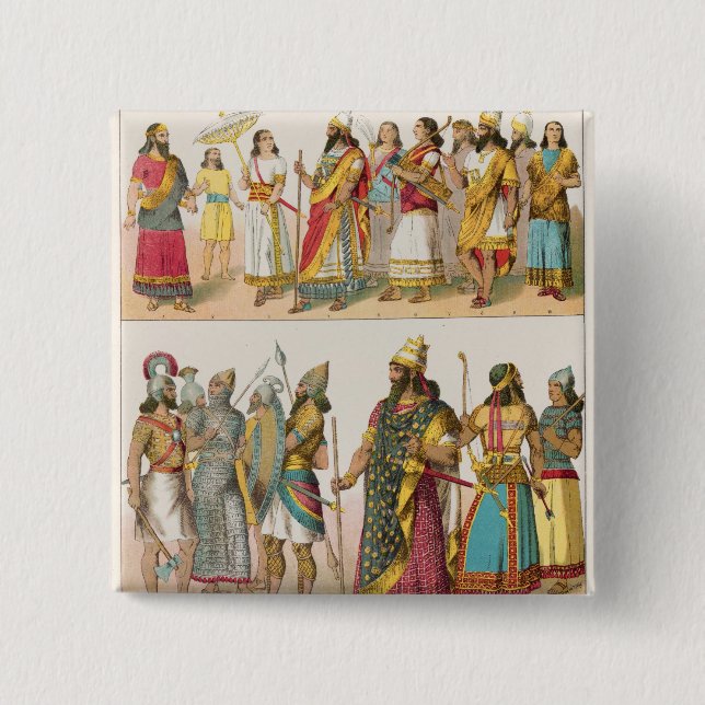 Chapa Cuadrada Vestido asirio, del "der Voelker de Trachten", (Anverso)