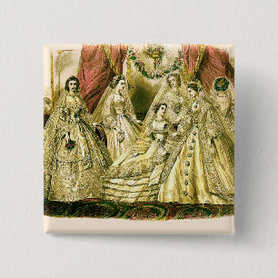 Chapa Cuadrada Vestido de moda de arte Boda victoriano