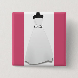 Chapa Cuadrada Vestido de novia con escritura elegante regalo de 