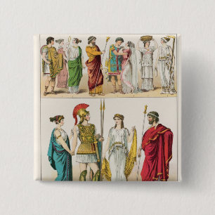 Chapa Cuadrada Vestido griego, del 'der Voelker de Trachten, 1864