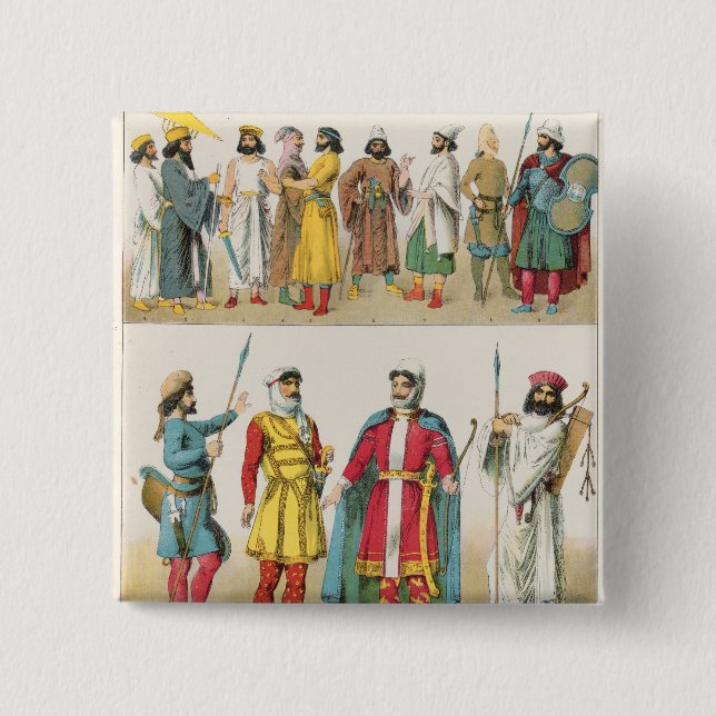 Chapa Cuadrada Vestido persa, del "der Voelker de Trachten", 1864 (Anverso)