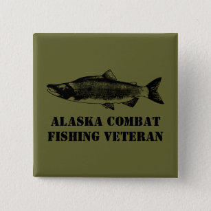 Chapa Cuadrada Veterano de la Pesca de Combate de Alaska