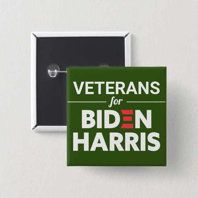 Chapa Cuadrada Veteranos para el Personalizado Biden Harris Texto (Anverso y reverso)