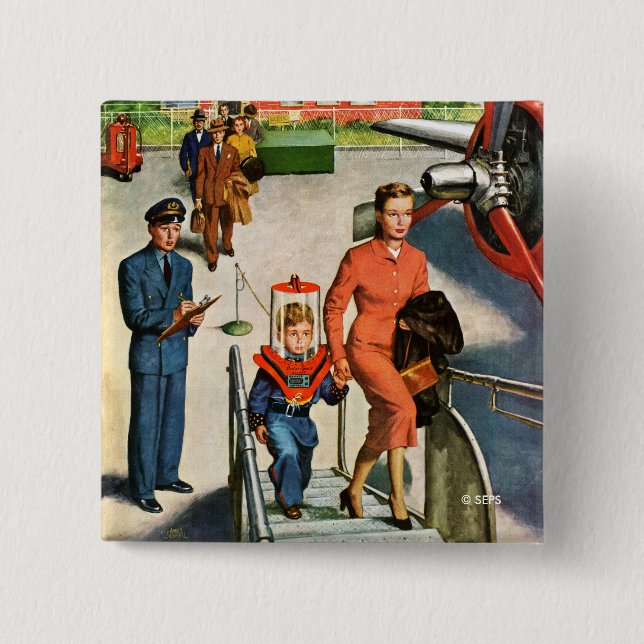 Chapa Cuadrada Viajero del espacio (Anverso)