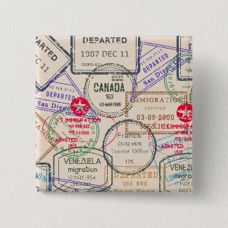 Chapa Cuadrada Viajes de sellos de pasaporte