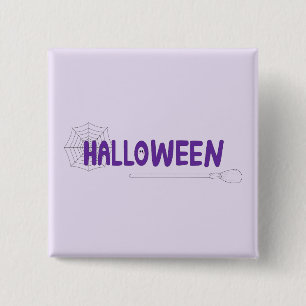 Chapa Cuadrada Vibes moradas de Halloween con diseño de una pieza