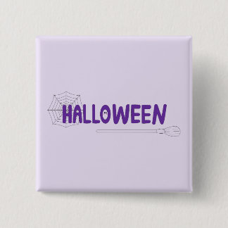 Chapa Cuadrada Vibes moradas de Halloween con diseño de una pieza