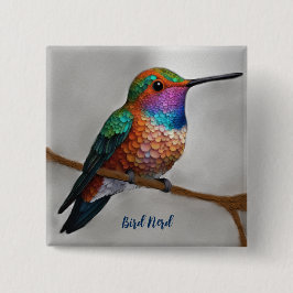 Chapa Cuadrada Vibrant Allen’s Hummingbird Painting