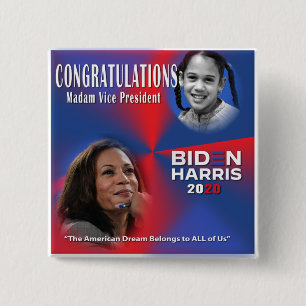 Chapa Cuadrada Vicepresidente electo Kamala Harris