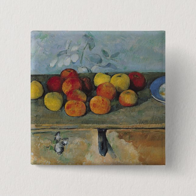 Chapa Cuadrada Vida de Paul Cezanne el | aún de manzanas y de (Anverso)