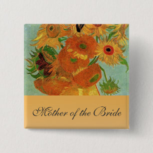 Chapa Cuadrada Vida fija - Vase con doce girasoles, van Gogh