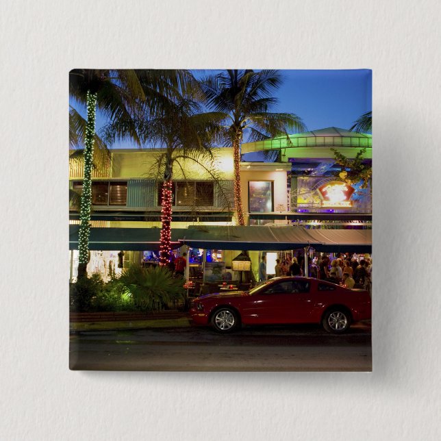 Chapa Cuadrada Vida nocturna en Ocean Drive, South Beach, Miami (Anverso)