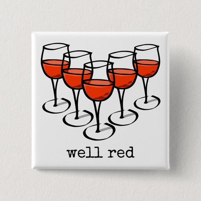 Chapa Cuadrada Vidrio personalizado Bueno Humor De Vino Rojo (Anverso)