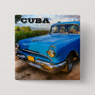 Chapa Cuadrada Viejo auto clásico americano en Trinidad, Cuba