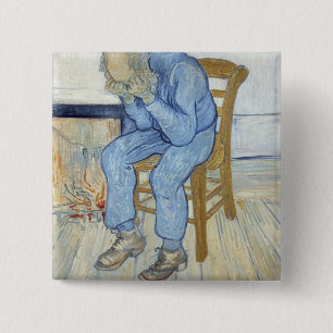 Chapa Cuadrada Viejo hombre de Vincent van Gogh el   en dolor
