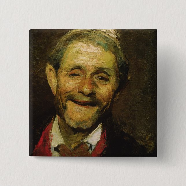 Chapa Cuadrada Viejo hombre que ríe, 1881 (Anverso)