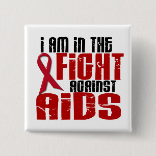 Chapa Cuadrada VIH del SIDA en la lucha 1