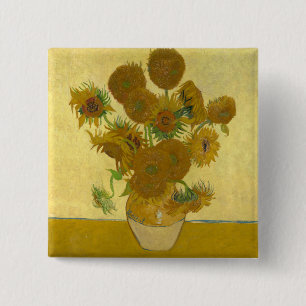 Chapa Cuadrada Vincent Van Gogh 15 girasoles Pintura