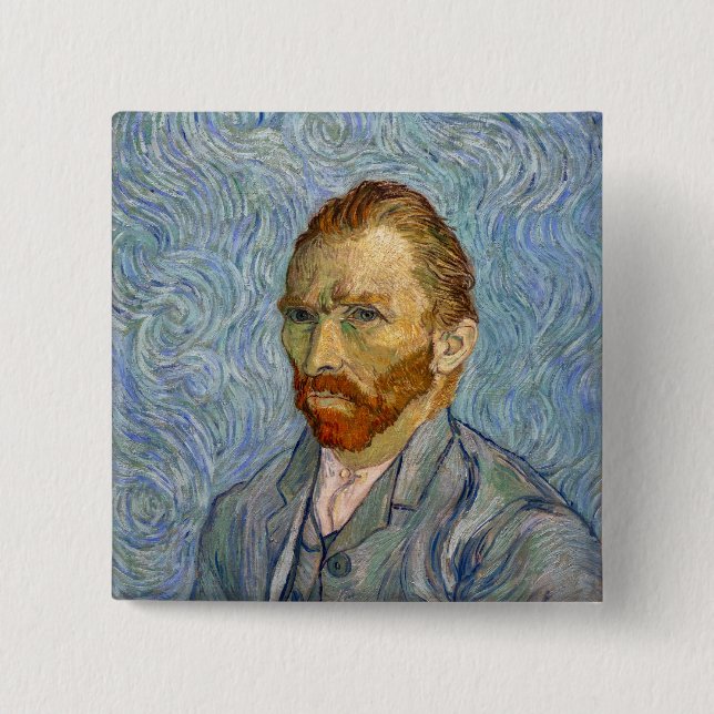 Chapa Cuadrada Vincent Van Gogh - Autorretrato (Anverso)