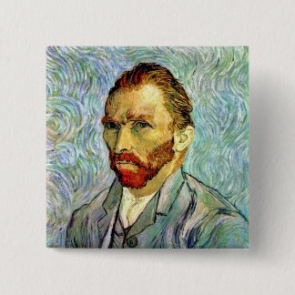 Chapa Cuadrada Vincent Van Gogh - Autorretrato verde Arte fino