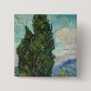 Chapa Cuadrada Vincent van Gogh - Cipreses