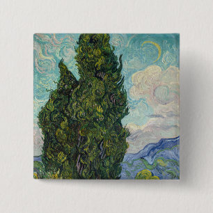 Chapa Cuadrada Vincent van Gogh - Cypresses