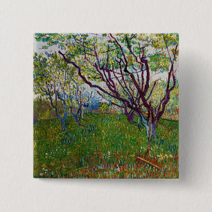 Chapa Cuadrada Vincent van Gogh - El huerto en flor