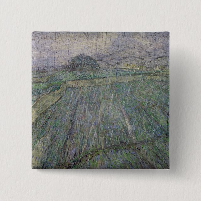 Chapa Cuadrada Vincent van Gogh el | la tempestad de truenos (Anverso)