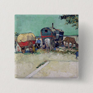 Chapa Cuadrada Vincent van Gogh el   las caravanas, acampamento
