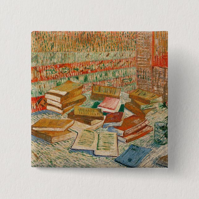 Chapa Cuadrada Vincent van Gogh el | los libros amarillos, 1887 (Anverso)