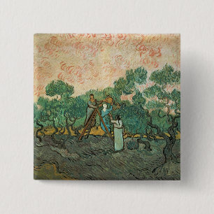 Chapa Cuadrada Vincent van Gogh el   los recogedores verdes