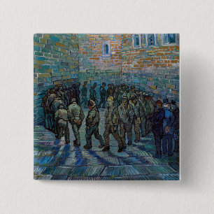 Chapa Cuadrada Vincent van Gogh - El patio de la cárcel