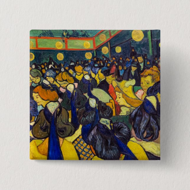 Chapa Cuadrada Vincent van Gogh - El salón de baile de Arles (Anverso)