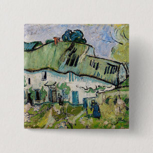 Chapa Cuadrada Vincent van Gogh - Granja con Dos Figuras