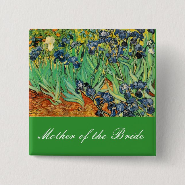 Chapa Cuadrada Vincent van Gogh, Irises (Anverso)